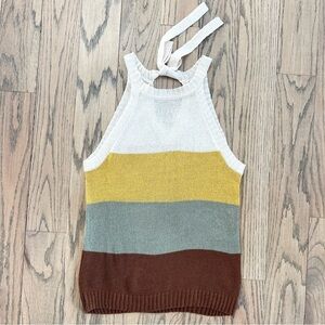 Mine Women’s Striped Multicolor Knit Tank Top Size Small